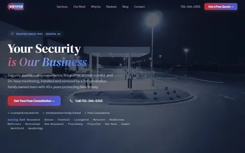 Certified Protection homepage, built by Atlas