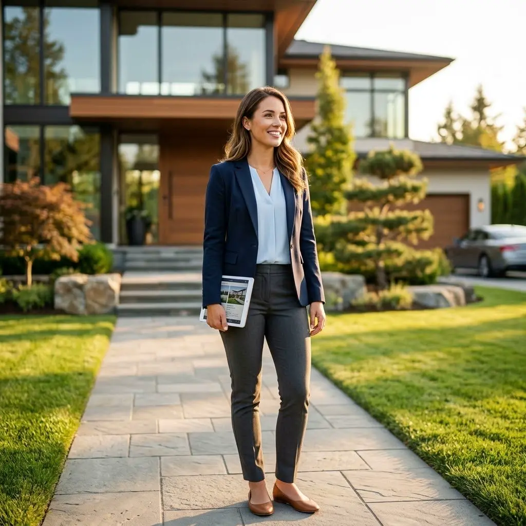 A real estate agent at work — professional, modern, approachable