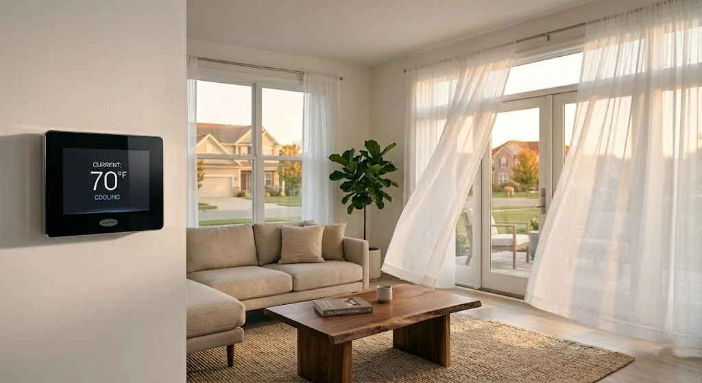 Comfortable home interior with smart thermostat installed by NJ HVAC technician