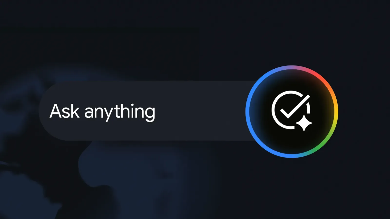 Google's AI Mode search bar reading Ask anything next to its agentic task icon