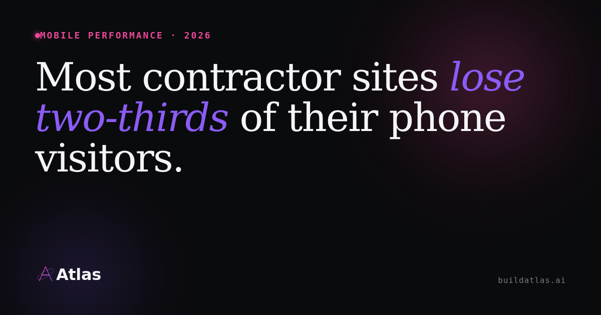 Contractor website on mobile device