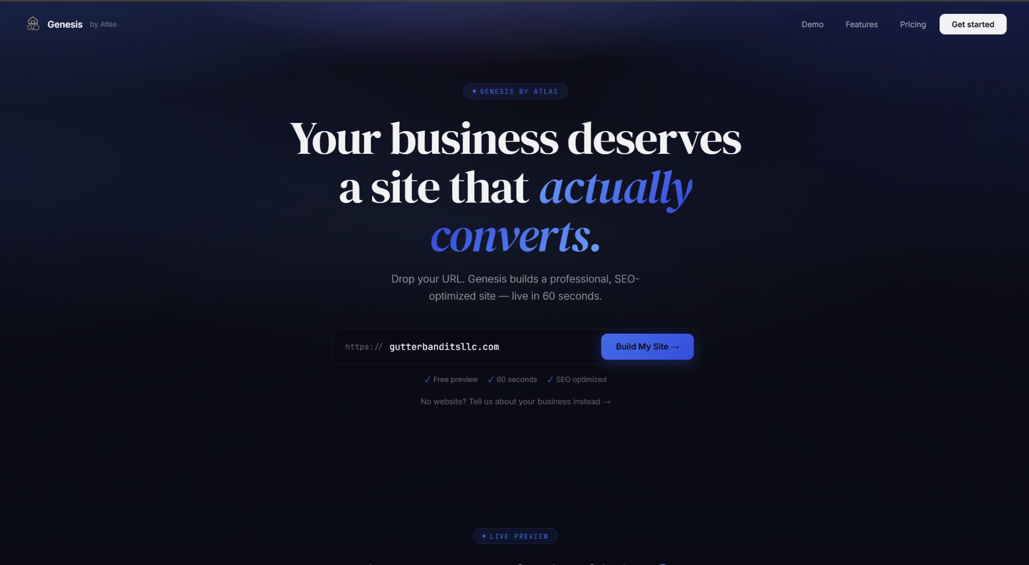 Genesis by Atlas — AI Website Builder