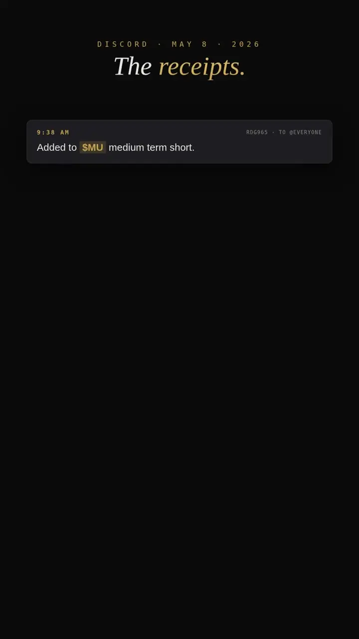Sweet Spot Trading — Receipts Chapter I $MU reel by Atlas Studio